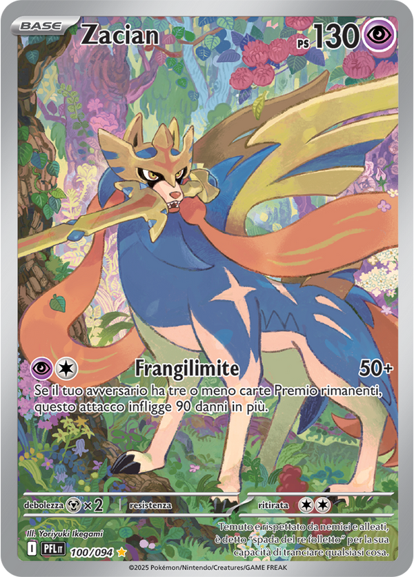 Zacian PFL 100/094 - ITA - Near Mint - Megaevoluzione - Fiamme Spettrali - Carta Pokemon
