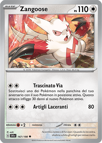Zangoose 147/198 Reverse Holo - ITA - Near Mint - Scarlatto e Violetto - Carta Pokemon