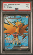Zapdos EX 192/165 Full Art - ENG - Mint - Gradata PSA 9 - Scarlatto e Violetto - 151 - Carta Pokemon