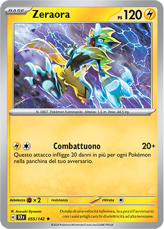 Zeraora 055/142 Reverse Holo - ITA - Near Mint - Scarlatto e Violetto - Corona Astrale - Carta Pokemon