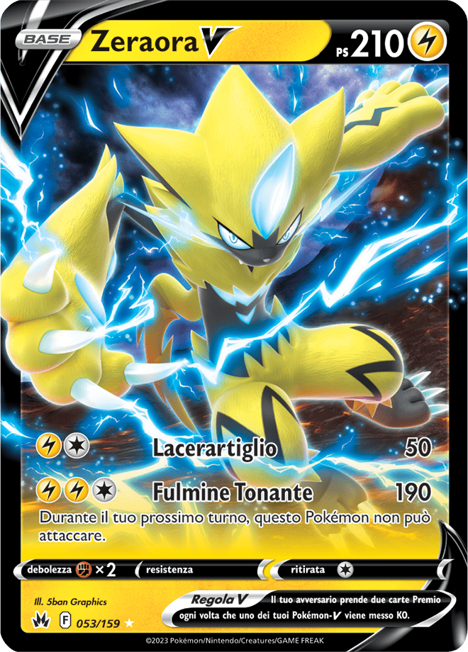 Zeraora 053/159 - ITA - Mint - Spada e Scudo - Zenit Regale - Carta Pokemon