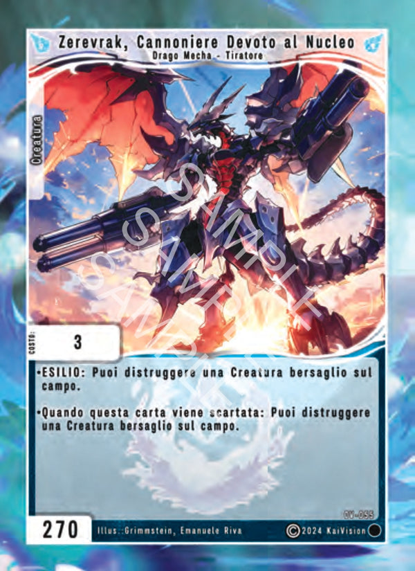 Zerevrak, Cannoniere Devoto al Nucleo OV - 055 Comune - 1a Edizione - ITA - Near Mint - Oppressione Vacua - Carta Creatures of Exo