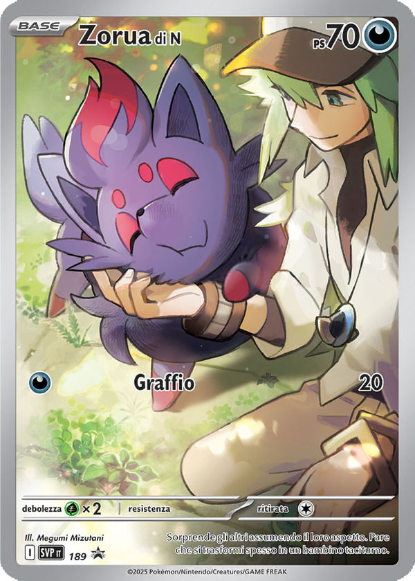 Zorua di N SVP 189 Illustrazione Rara - ITA - Near Mint - Promo Scarlatto e Violetto - Carta Pokemon