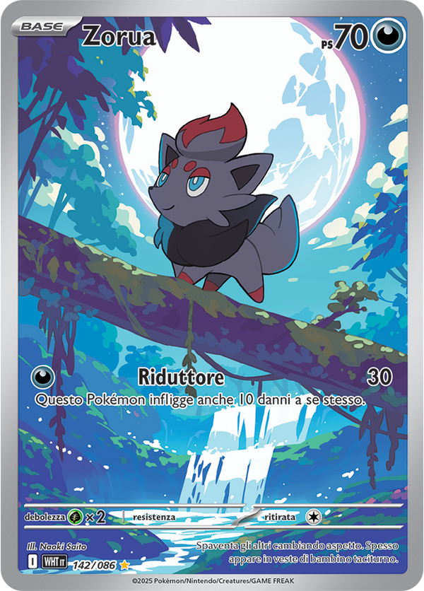 Zorua WHT 142/086 - ITA - Near Mint - Scarlatto e Violetto - Fuoco Bianco - Carta Pokemon