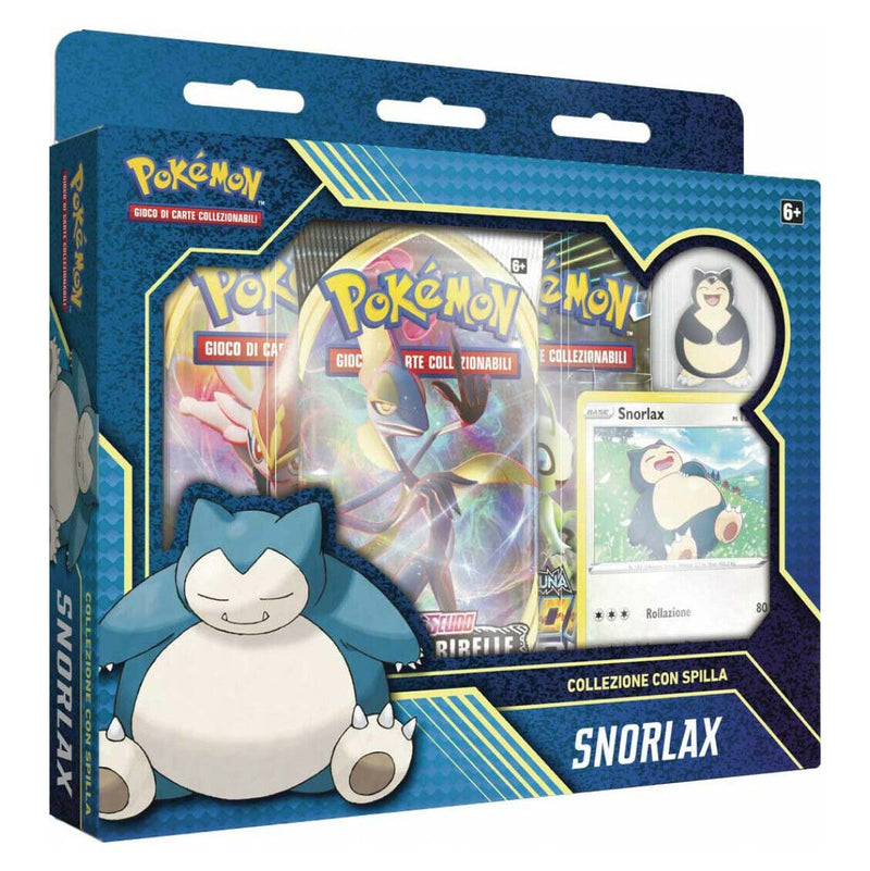 Collezione con Spilla Pokémon Snorlax e bustina Sole e luna ITA - 3 Bustine da 10 Carte POKEMON